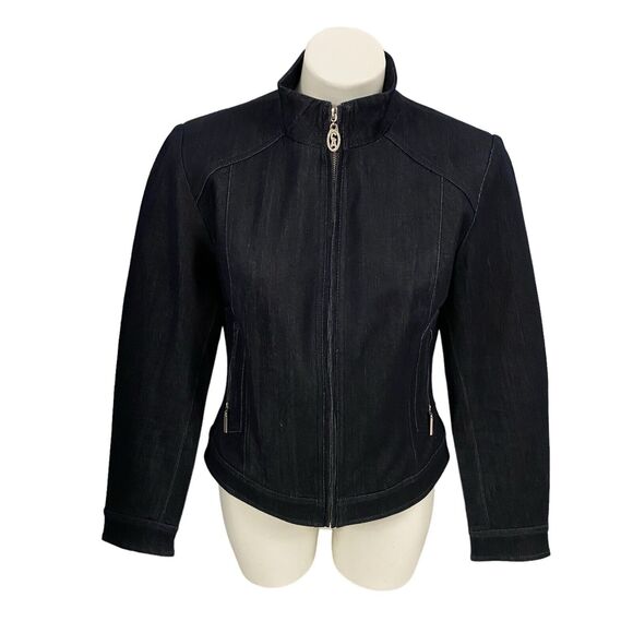 Christine Alexander Jacket Womens Sz Small Blue Zip Up Denim Work Office Capsule - Picture 14 of 16